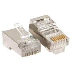 Коннектор RJ45 (8P8C) кат.5E экранир. 30мкд универс. (уп.20шт) TERACOM PRO EKF TRP-PLUG-5EFTP-20