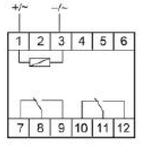 Реле промежуточное PK-2P 12 (монтаж на DIN-рейке 35мм 12В AC/DC 2х8А 2P IP20) F&F EA06.001.006