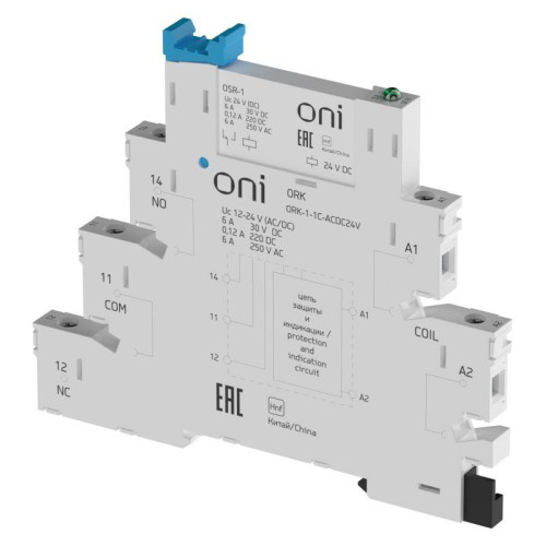 Реле интерфейсное ORK с розеткой 1C 24В AC/DC ONI ORK-1-1C-ACDC24V