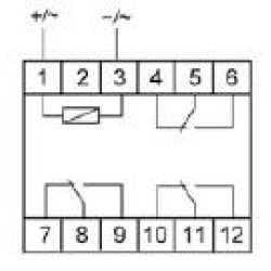 Реле промежуточное PK-3P/Un (монтаж на DIN-рейке 35мм 12В AC/DC 3х8А 3P IP20) F&F EA06.001.010