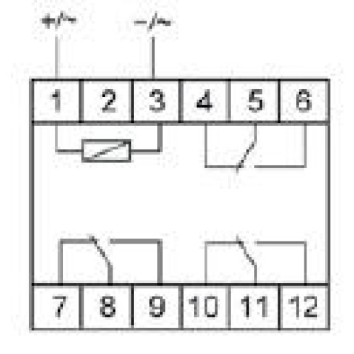 Реле промежуточное PK-3P/Un (монтаж на DIN-рейке 35мм 12В AC/DC 3х8А 3P IP20) F&F EA06.001.010