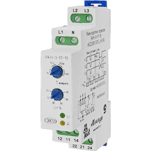 Реле контроля трехфазного напряжения РКН-3-17-15 АС230В/AC400В УХЛ4 Меандр A8302-16933976