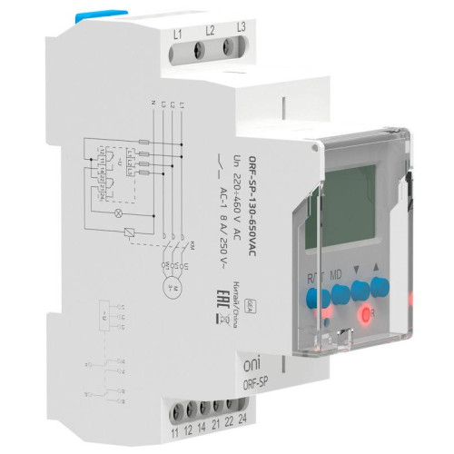 Реле фаз ORF-SP 3ф. 2 конт. 130-650В AC ONI ORF-SP-130-650VAC