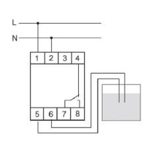 Реле уровня жидкости PZ-828 (без датчика; одноуровн.; 2 модуля; монтаж на DIN-рейке) F&F EA08.001.006