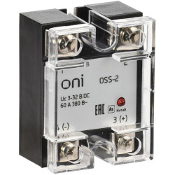 Реле твердотельное OSS-2 60А 380В AC 3-32В DC ONI OSS-2-3-60-B