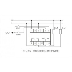 Реле времени PCS-519 2х8А 230В AC-24В AC/DC 2п IP20 многофункц. с вход. START/RESET монтаж на DIN-рейке F&F EA02.001.023