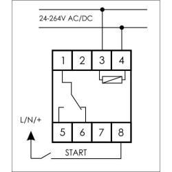 Реле времени PCS-517 16А 24-264В AC/DC 1 перекл. IP20 многофункц. цифр./индикация монтаж на DIN-рейке F&F EA02.001.015