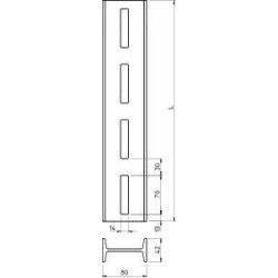 Профиль I-образный 80х42 L400 IS 8 40 FT гор. оцинк. OBO 6337058