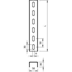 Профиль U-образный 30х50 L700 2мм US 3 70 FS OBO 6342312