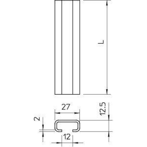 Рейка профильная 2000х27х12.5 2062 2M BK (дл.2м) OBO 1109014