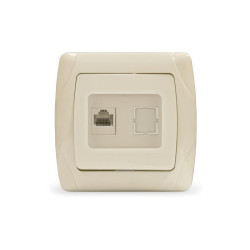 Розетка компьютерная 1-м СП Маргарита RJ45 сл.кость (ivory) UNIVersal М0035-I