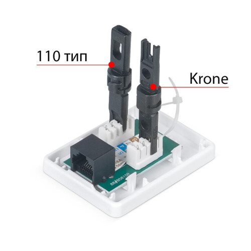 Розетка компьютерная 1-м ОП WS-8P8C-Cat.5e-1 RJ45 кат.5E Dual IDC Cabeus 7246c