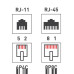 Розетка компьютерная + телефонная 2-м ОП RJ45 (8P8C) + RJ11 (6P4C) LAN Rexant 06-0106-C