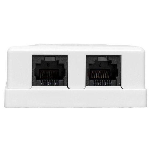 Розетка настенная TERACOM кат.5E неэкранированная 2 порта RJ-45 Dual IDC бел. EKF TRC-WBOX-2RJ45-5EUTP-WH