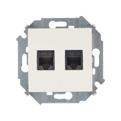 Розетка компьютерная 2-м Simon 15 RJ45 кат.5E AMP механизм сл. кость Simon 1591552-031