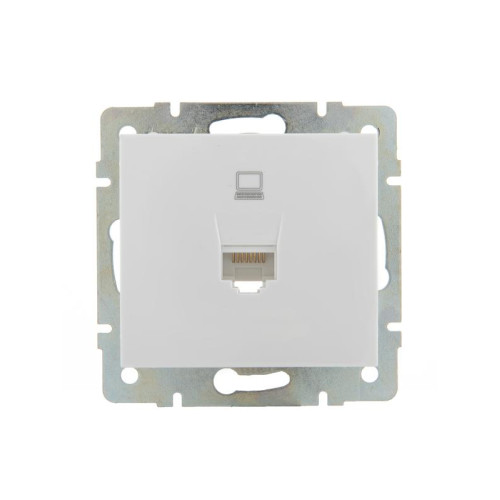 Розетка компьютерная СП Rain RJ45 16А IP20 механизм бел. LEZARD 703-0288-139