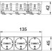 Розетка 3-м 3мод. STD-D0 AL3 16А 250В 0град. с заземл. защ. шторки алюм. OBO 6120052