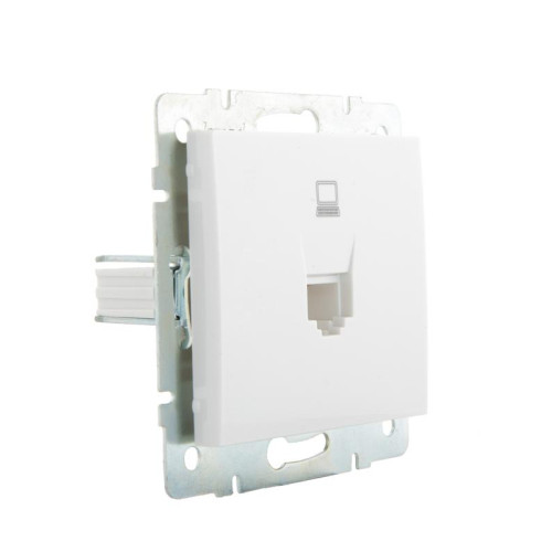 Розетка компьютерная СП Rain RJ45 16А IP20 механизм бел. LEZARD 703-0288-139