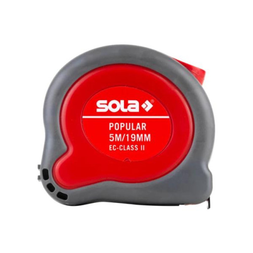 Рулетка Popular PP 5м 19мм II класс точности SOLA 50024301