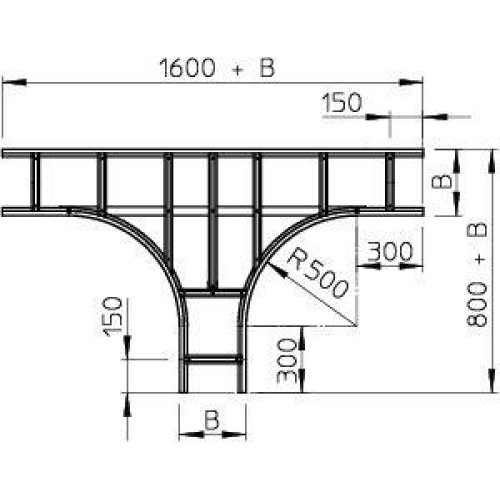 Ответвитель T-образный горизонт. осн. 200х160 WLT 1620 FT OBO 6229727