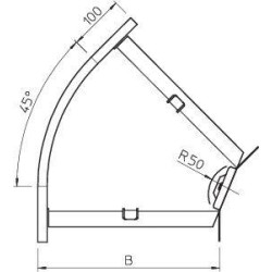 Угол для лотка горизонтальный 45град. 200х110 RB 45 120 FT OBO 7068212