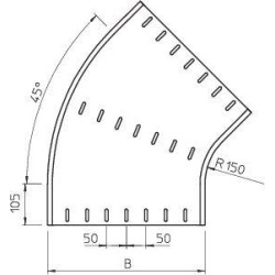 Угол для лотка 45град. 500х110 RB 45 150 FT OBO 7068506
