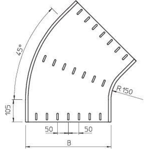 Угол для лотка 45град. 500х110 RB 45 150 FT OBO 7068506