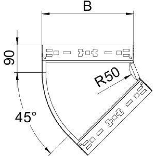 Угол для лотка 45град. 400х60 RBM 45 640 FS OBO 6041048