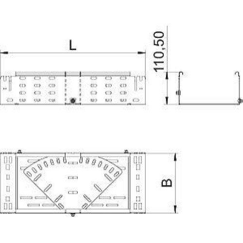 Угол для лотка изменяемый 110х100 RBMV 110 FT OBO 6040700