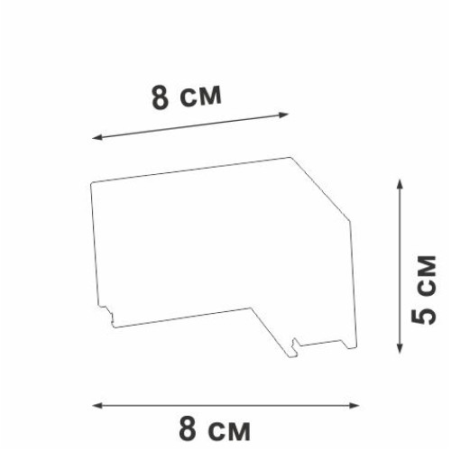 Коннектор угловой горизонт.  80х80мм для накладного шинопровода Vitaluce VT0200025-01