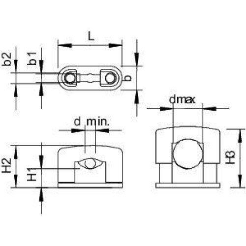 Скоба крепежная d15-25мм 3081 LGR OBO 2124254