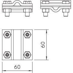 Соединитель крест. проволока-проволока d8-10 252 8-10 CU OBO 5312418