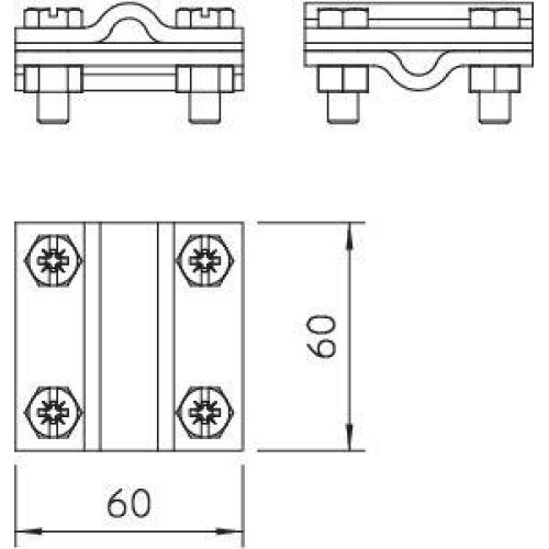 Соединитель крест. проволока-проволока d8-10 252 8-10 CU OBO 5312418