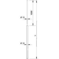 Стержень молниеприем. суженный в трубе 101 VL3000 d10/16х3000 OBO 5401989