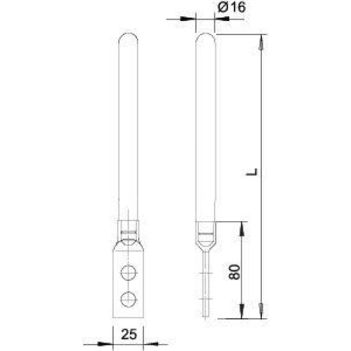 Стержень заземл. с соед. выступом d16/1500мм 101 F1500 (дл.1.5м) OBO 5424151