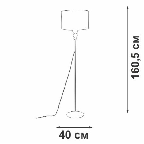 Светильник напольный 1хЕ27 макс. 40Вт Vitaluce V2890-0/1P