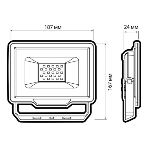 Прожектор светодиодный PFL-C3 50Вт 4000К IP65 ДО compact закален. прозр. стекло JazzWay 5045699