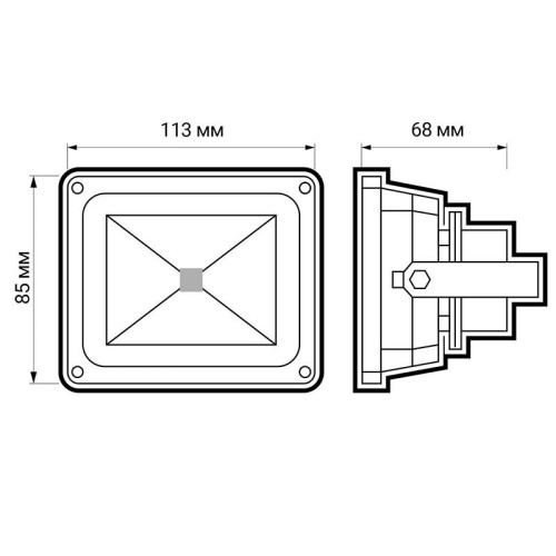 Прожектор светодиодный PFL-10W/RGB-RC/GR 10Вт IP65 ДО JazzWay 1005892