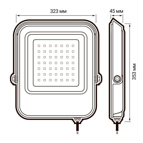 Прожектор светодиодный PFL-V 300Вт 6500К IP65 ДО Pro JazzWay 5045019