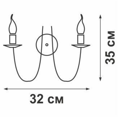 Светильник настенный 2xE14 макс. 40Вт Vitaluce V1477/2A