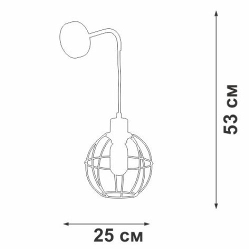 Светильник настенный 1хE27 макс. 40Вт Vitaluce V4587-1/1A