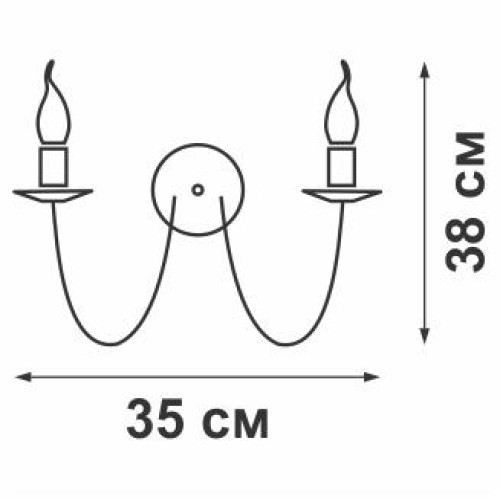 Светильник настенный 2xE14 макс. 40Вт Vitaluce V1794-0/2A