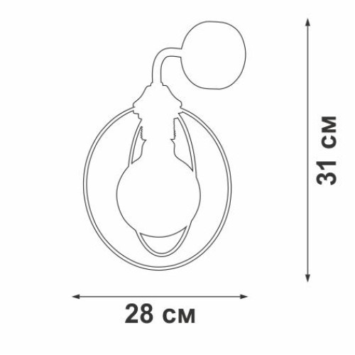 Светильник настенный 1хE27 макс. 60Вт Vitaluce V4328-1/1A