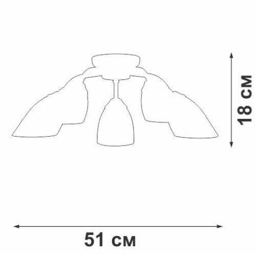 Люстра 5xE14 макс. 40Вт плафон ПП Vitaluce V3252/5PL