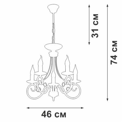 Люстра 5xE14 макс. 40Вт Vitaluce V3814-0/5