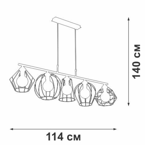 Люстра 5xE27 макс. 40Вт Vitaluce V4946-1/5S