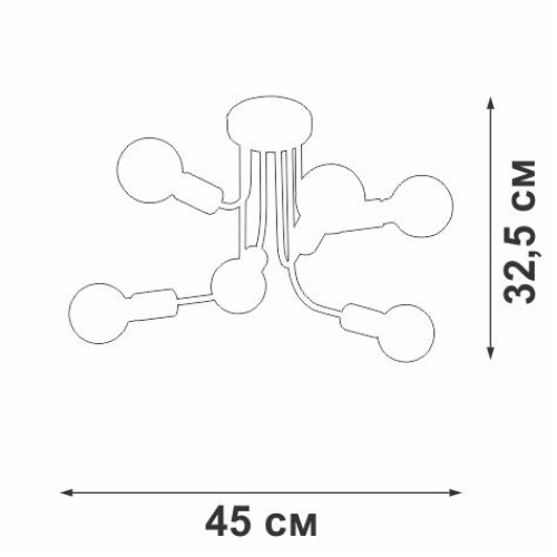 Люстра 6xE27 макс. 40Вт Vitaluce V4960-1/6PL