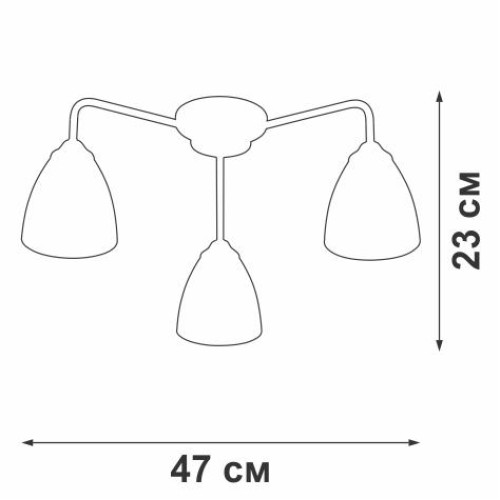 Люстра 3xE14 макс. 40Вт плафон ПП Vitaluce V4500-9/3PL