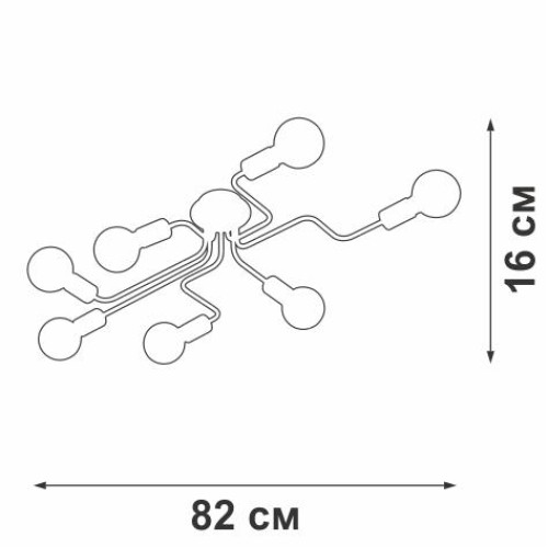 Люстра 7хE27 макс. 60Вт Vitaluce V4560-1/7PL