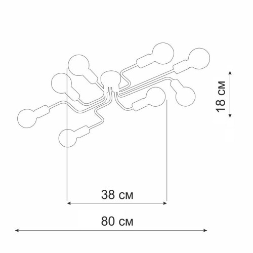 Люстра 8хE27 макс. 40Вт Vitaluce V4196-1/8PL